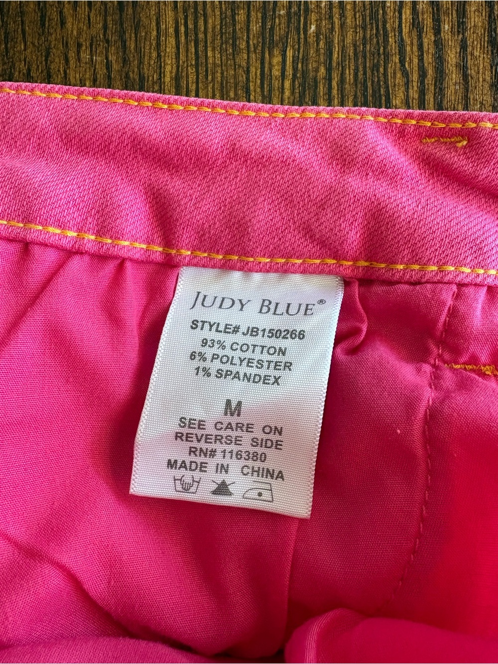 Judy Blue Hot Pink High Waist Shorts Medium Denim Garment Dyed Magenta Summer - Picture 11 of 14